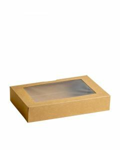 FSC® Kraft/PLA sushi box L 24x17x4,5cm